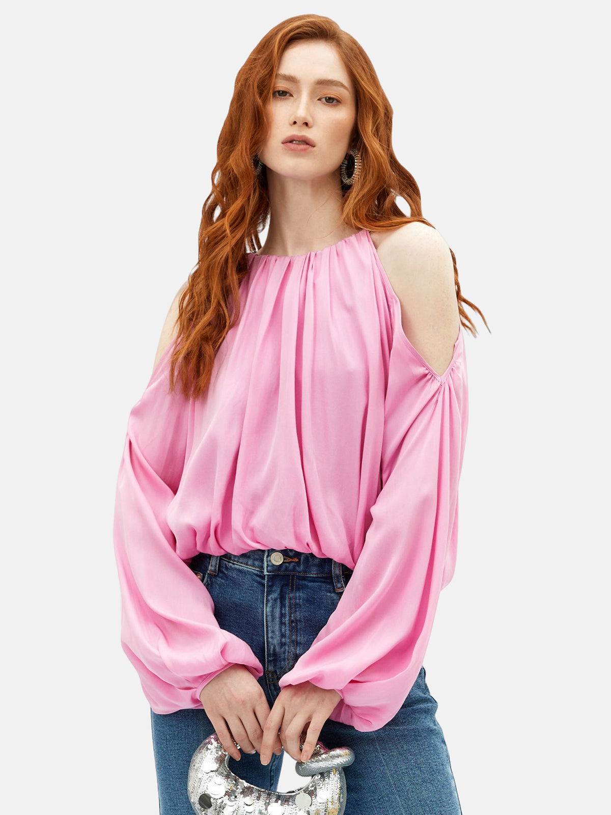 Off Shoulder Silk Top