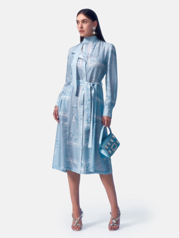 Baroque Royal Print Design Silk Maxi Dress