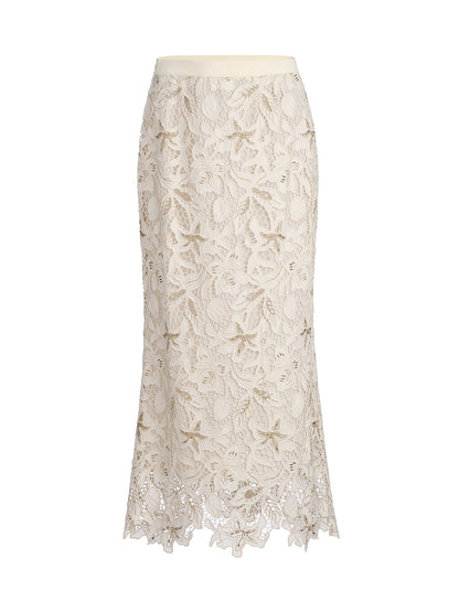 Embroidered Lace Mermaid Skirt