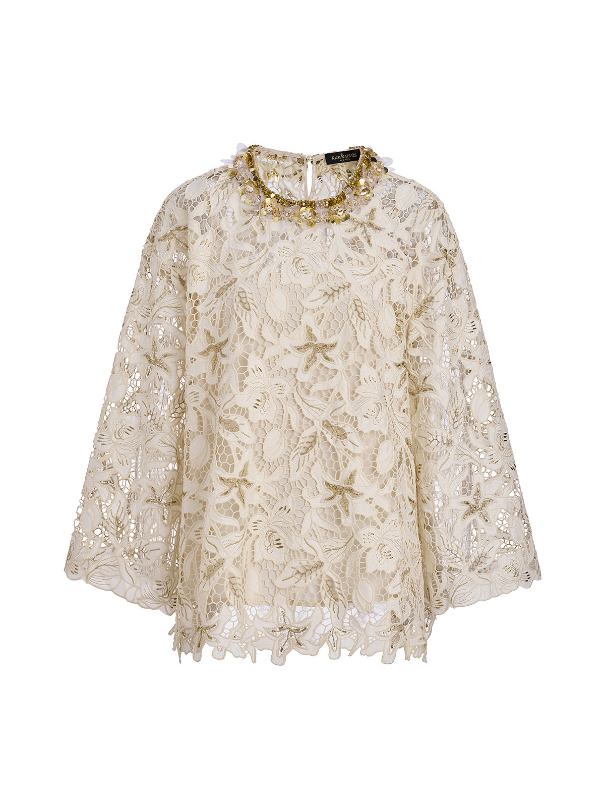 Textured Lace Beaded Top