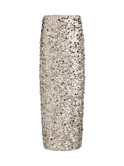 Sequin Embellished Stretch Skirt