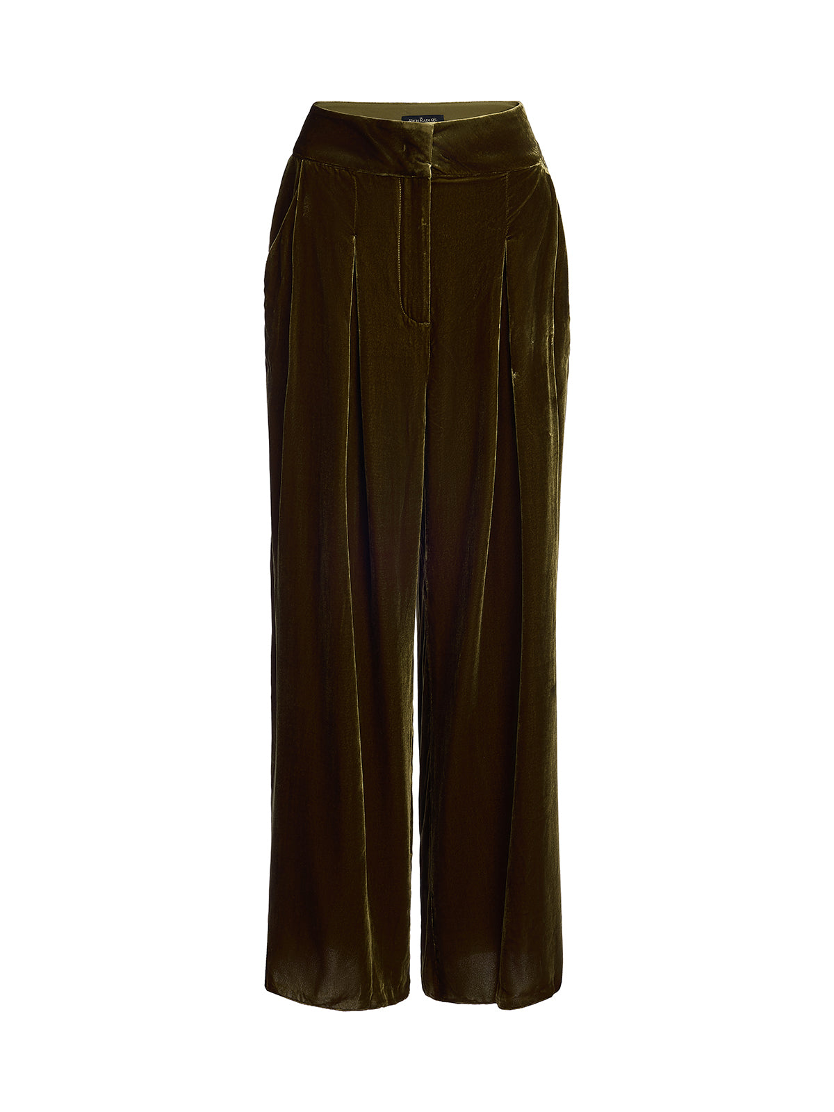 Final Sale | Gold Silk Velvet Wide-Leg Pants