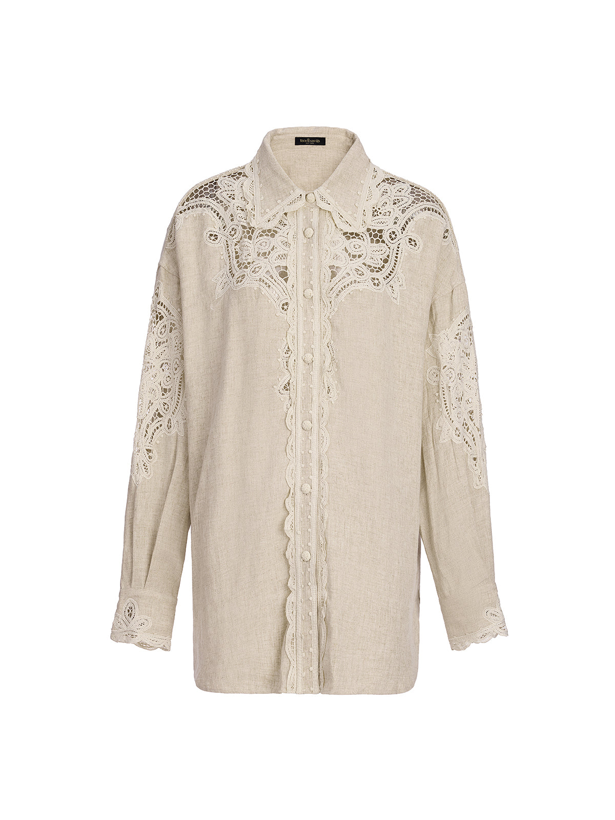 French Ramie Lace Detail Top