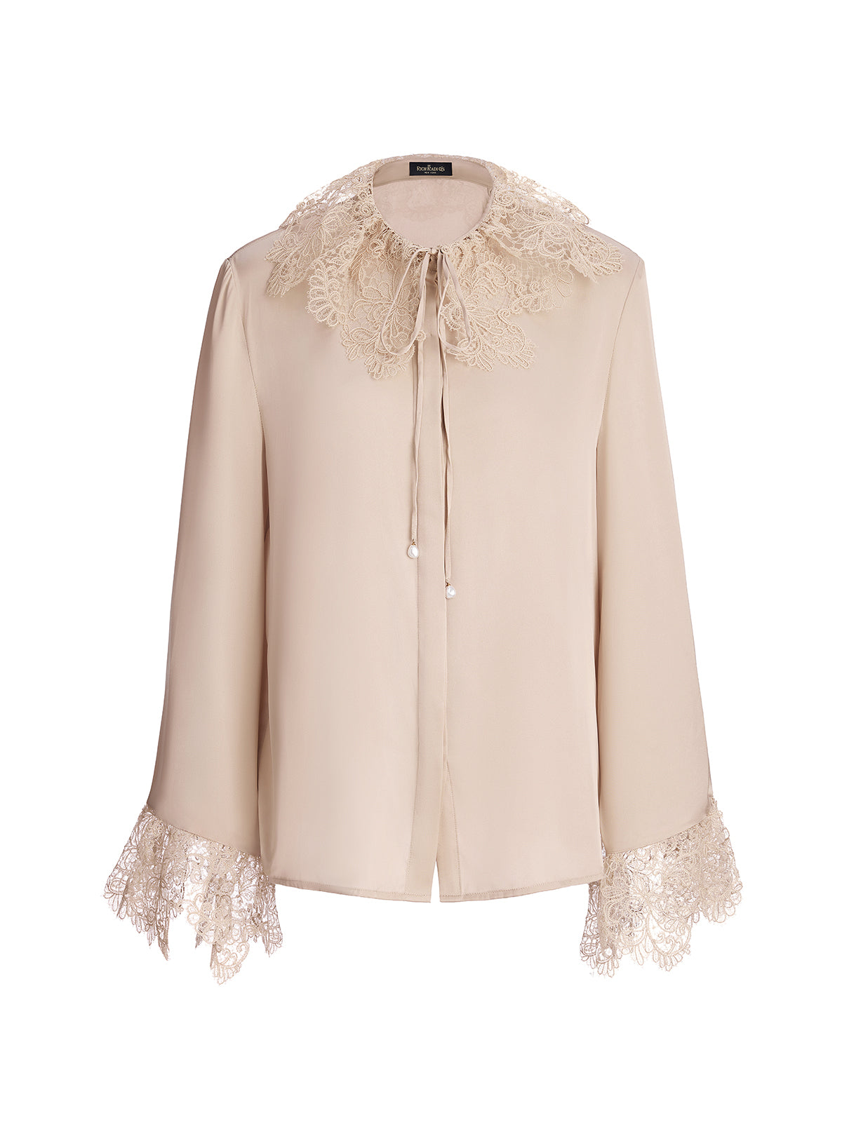 Silk Lace Collar Shirt