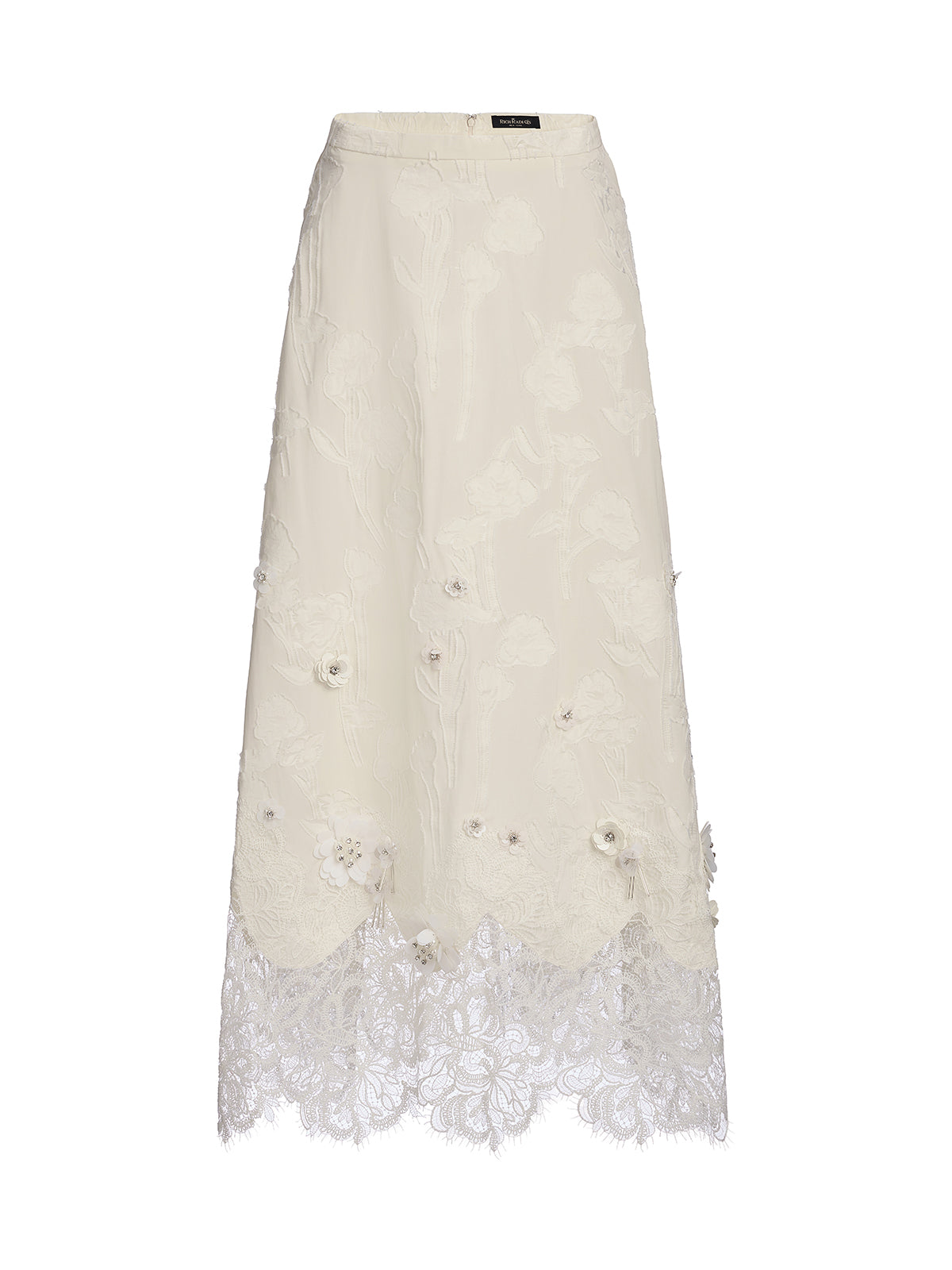 Custom Beaded Lace Jacquard Skirt