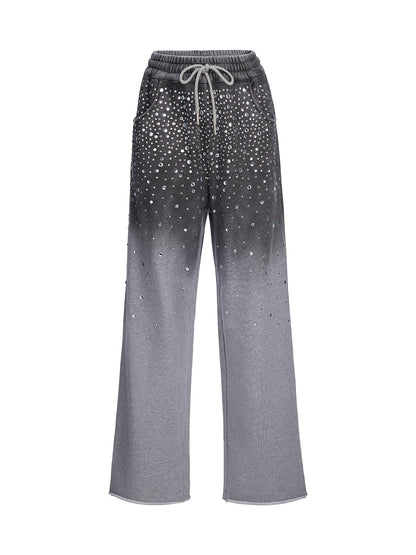 Gradient Starry Beaded Knit Pants