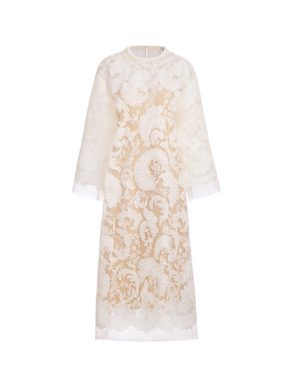 Custom Embroidered Lace Beaded Dress