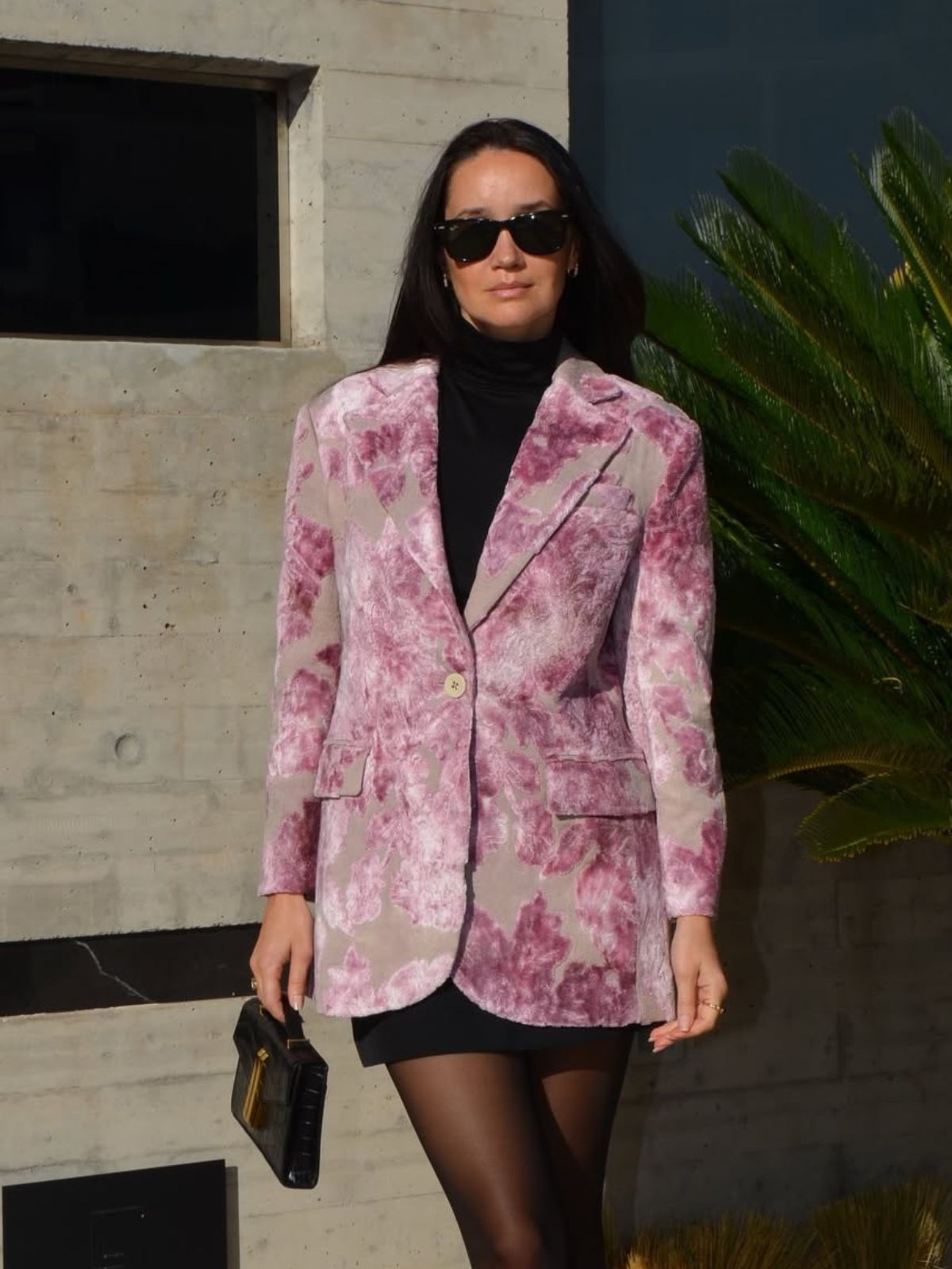 Custom Italian Rose Jacquard Blazer - Star Queen