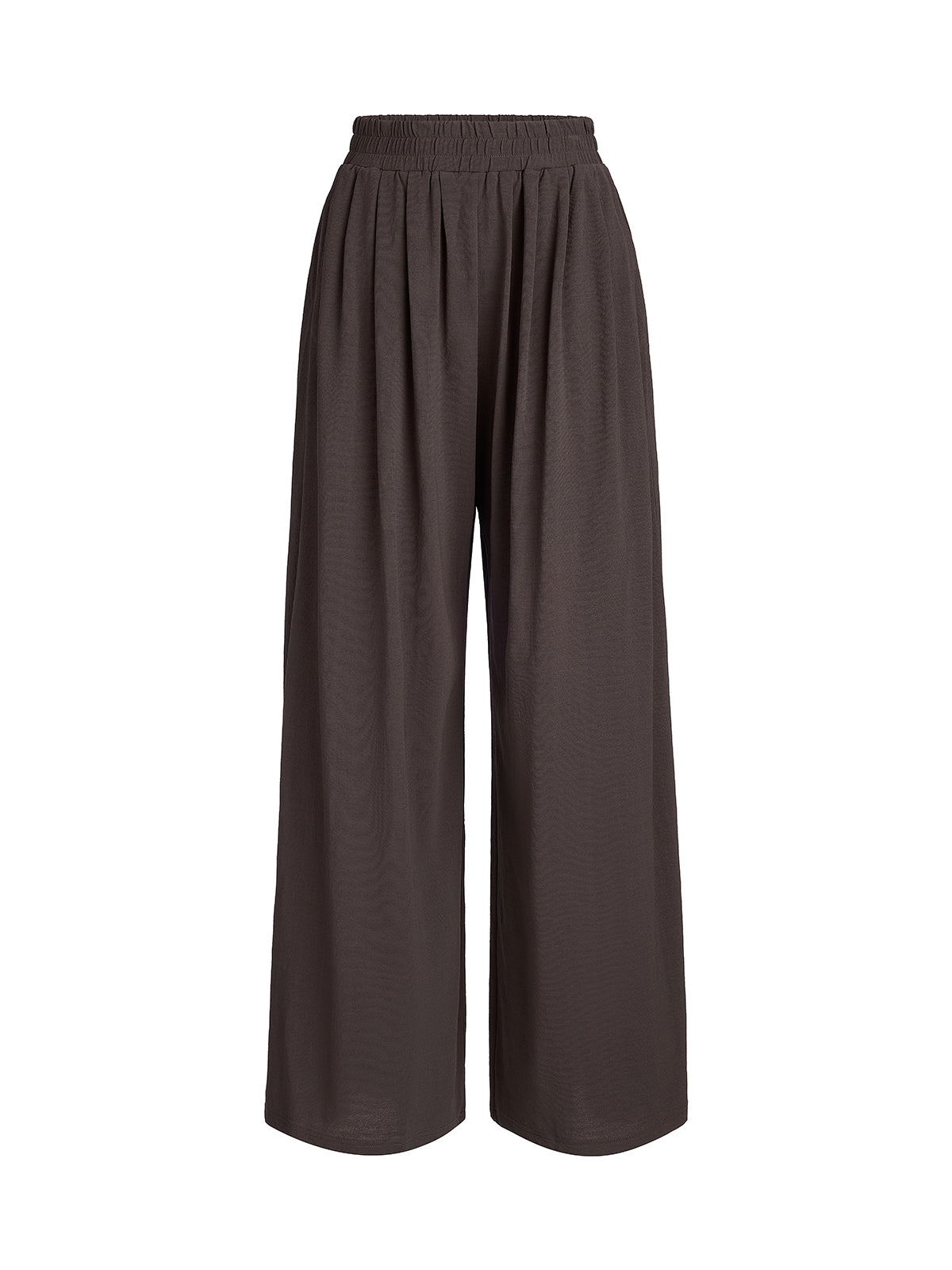 Relaxed Loose Straight-Leg Knit Pants