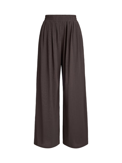 Relaxed Loose Straight-Leg Knit Pants