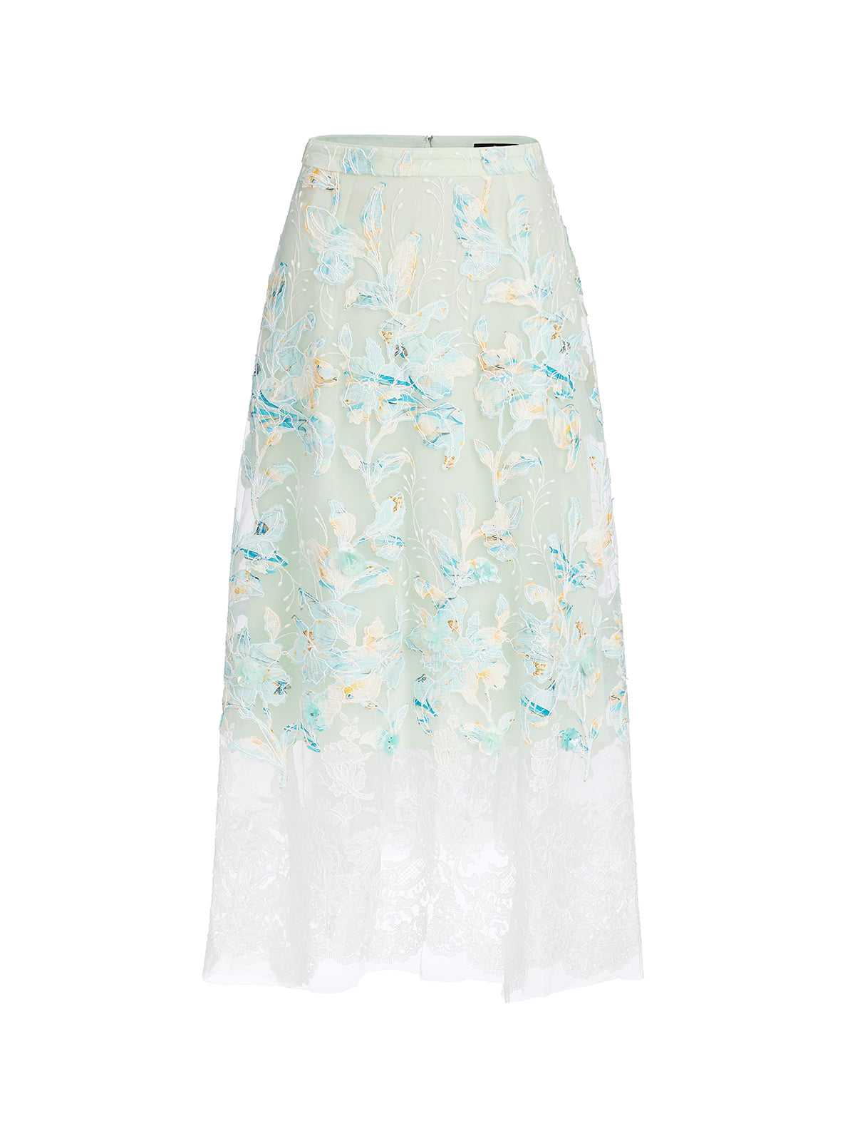 Lace Cut-Out A-Line Skirt