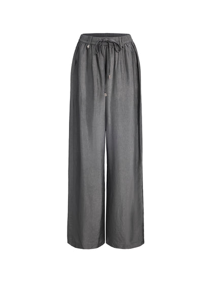 Relaxed Acetate Straight-Leg Pants