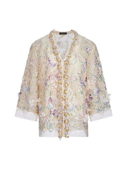 Handcrafted 3D Floral Beaded Embroidery Jacket