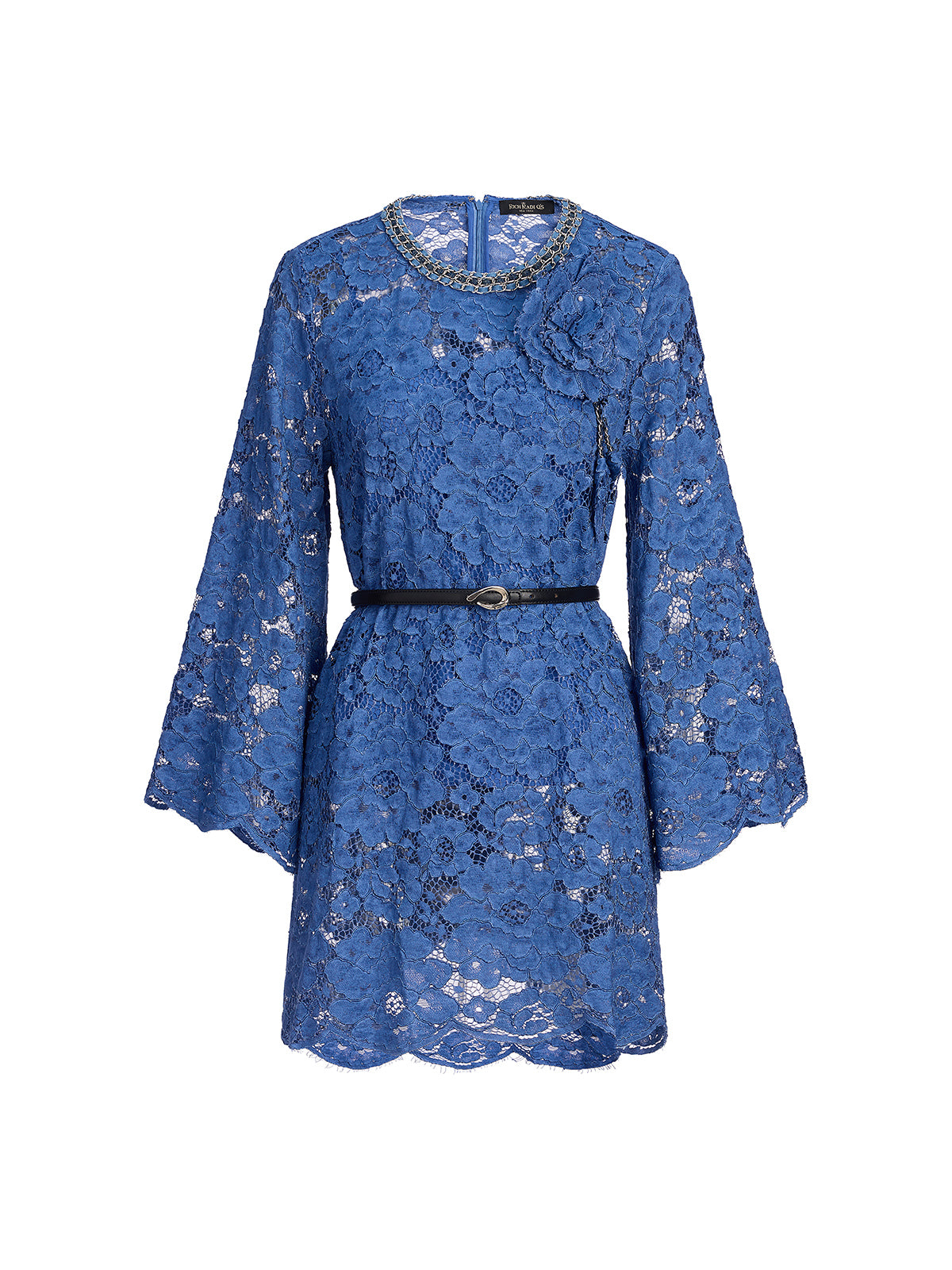 Retro Blue Wash Lace Top