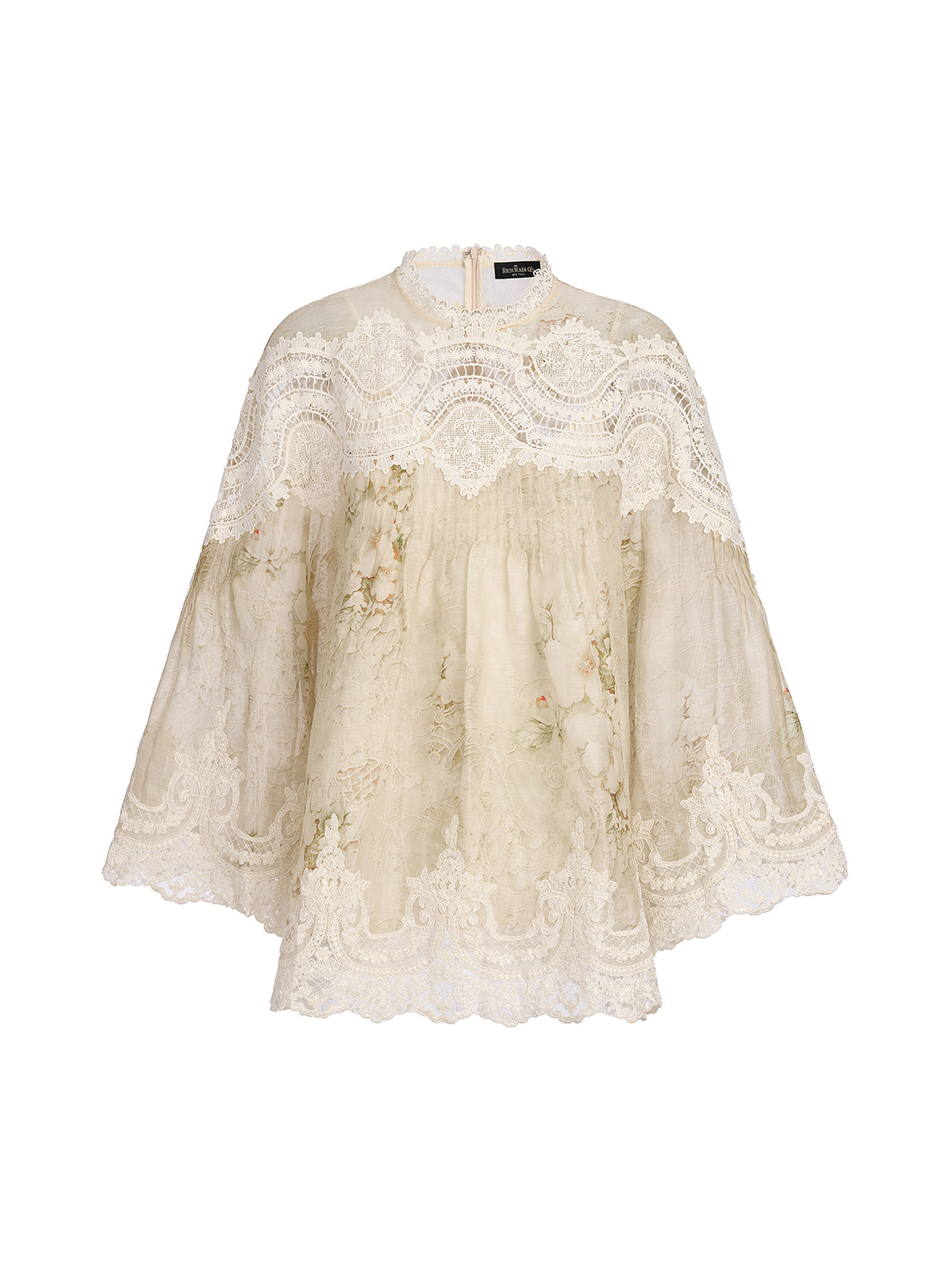 Silk-Linen Baroque Lace Blouse