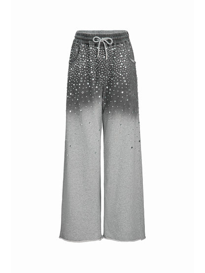 Final Sale | Ombre Rhinestones Washed Knit Pants