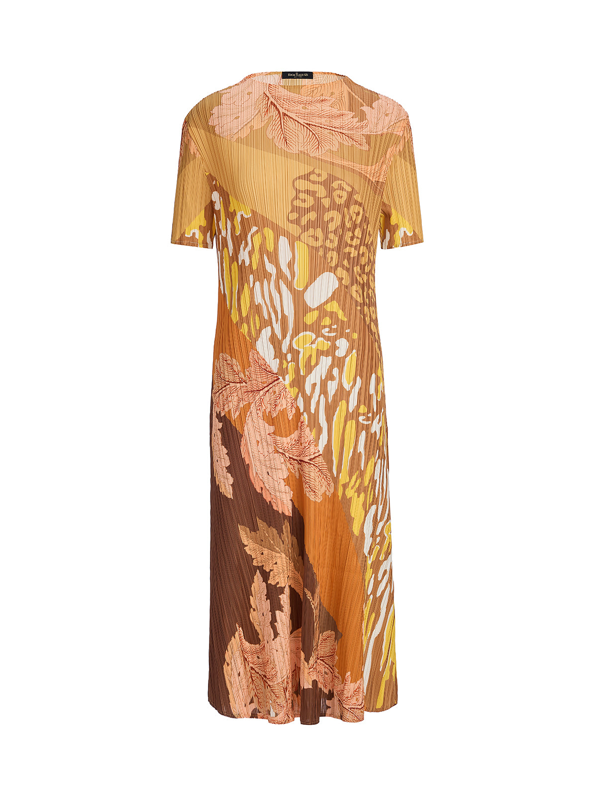 Artistic Floral Print Pleated Dress