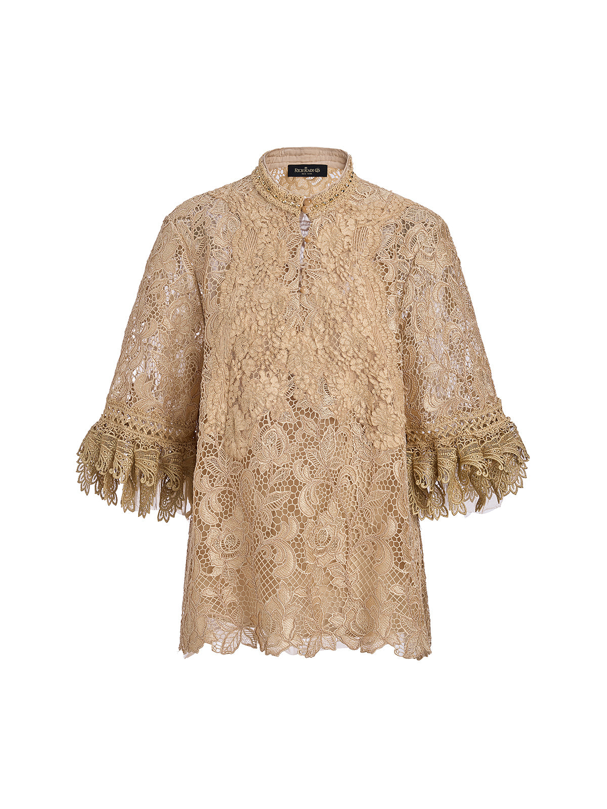 Handcrafted Ribbed Lace Bohemian Top