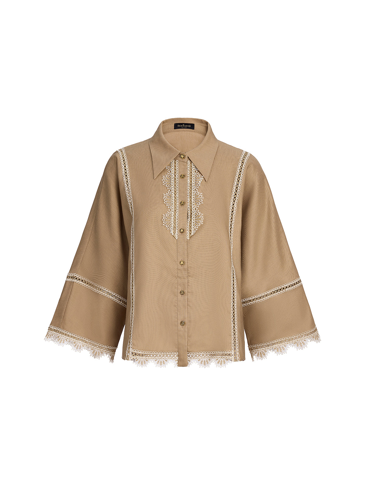 Final Sale | Baroque Lace-Trim Linen Shirt