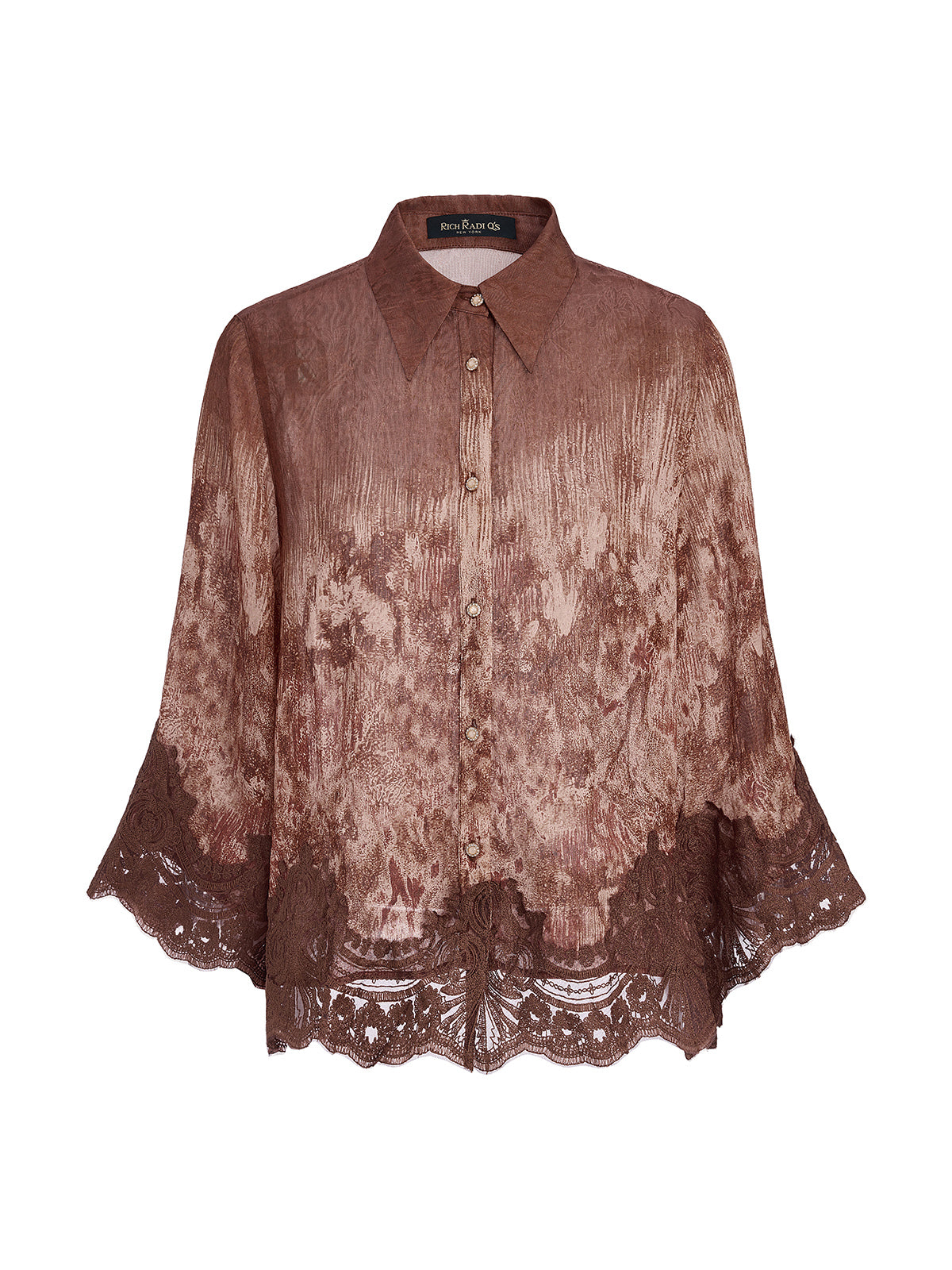Ombre Lace Panel Shirt