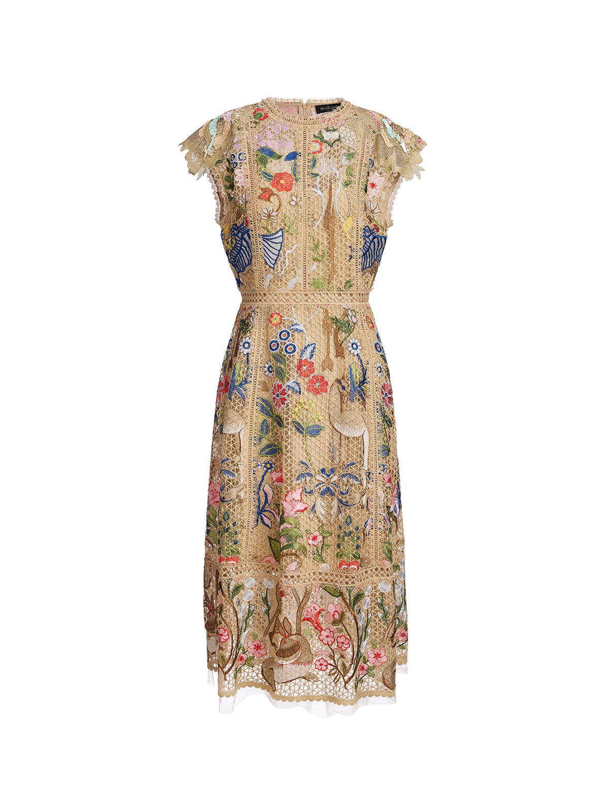 Embroidered Colorful Floral Artistic Dress