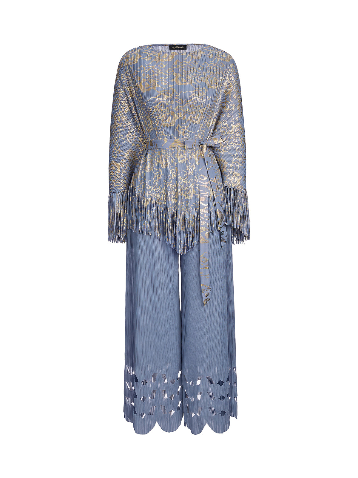 Pleated Fringe & Cutout Two-Piece Set