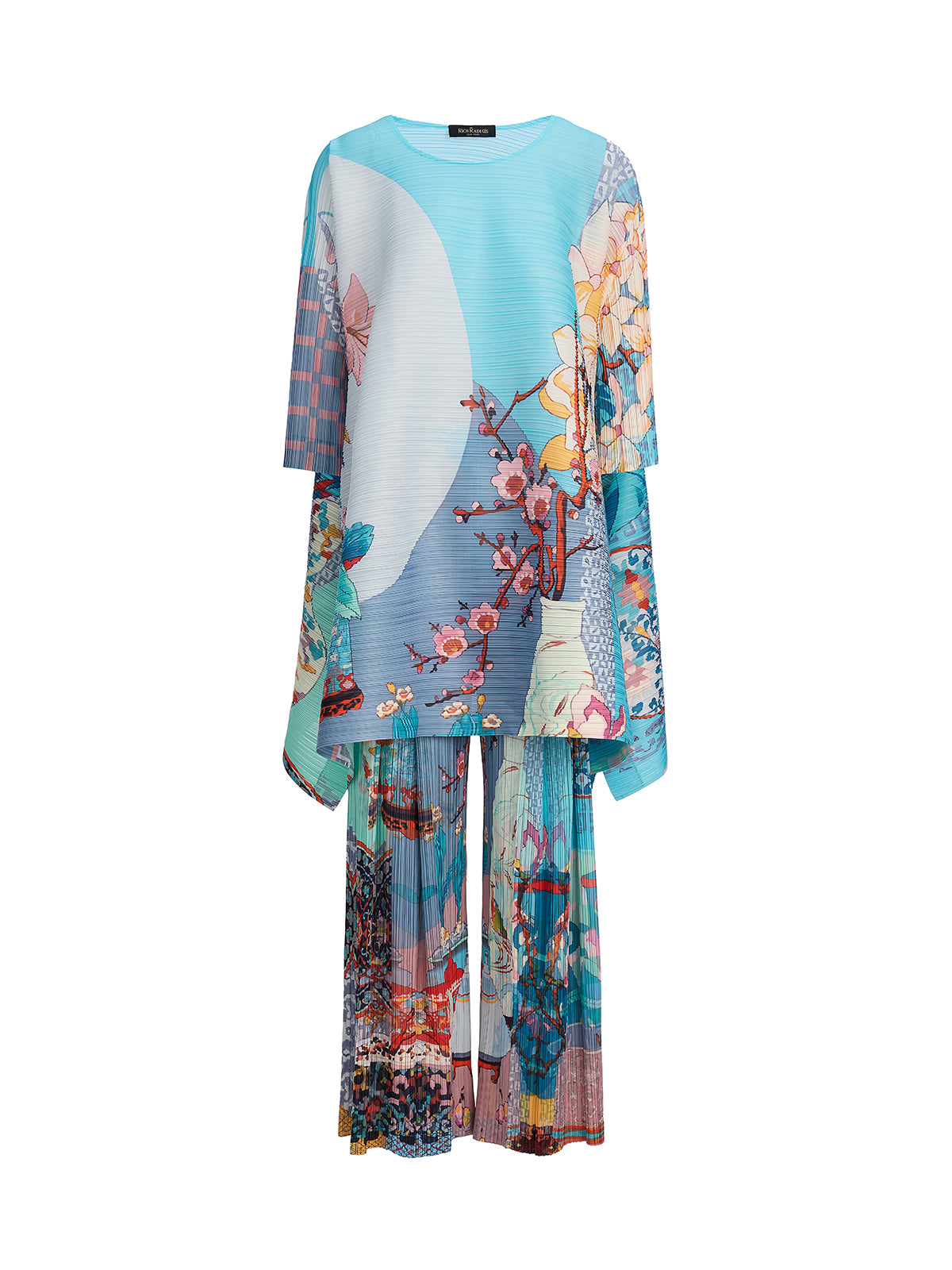 Artistic Print Pleated Set