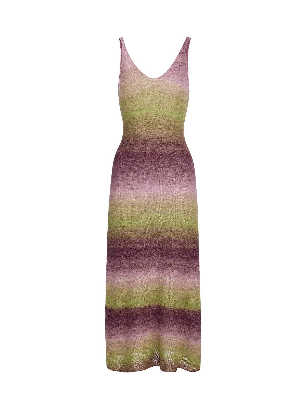 Multicolor Gradient Wool Knit Slip Dress