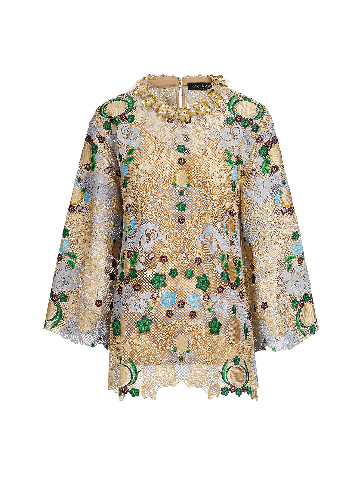 Bohemian Embroidered Floral Hand-Beaded Top