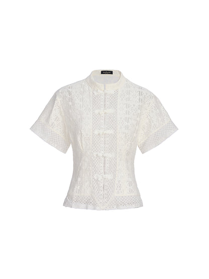 Craftsmanship Delicate Buttoned Lace Shirt