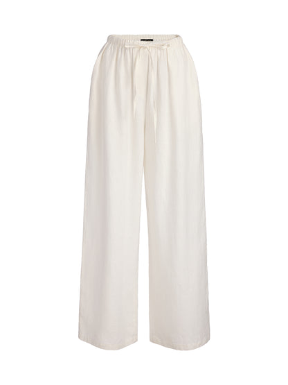Adjustable Linen Straight Pants