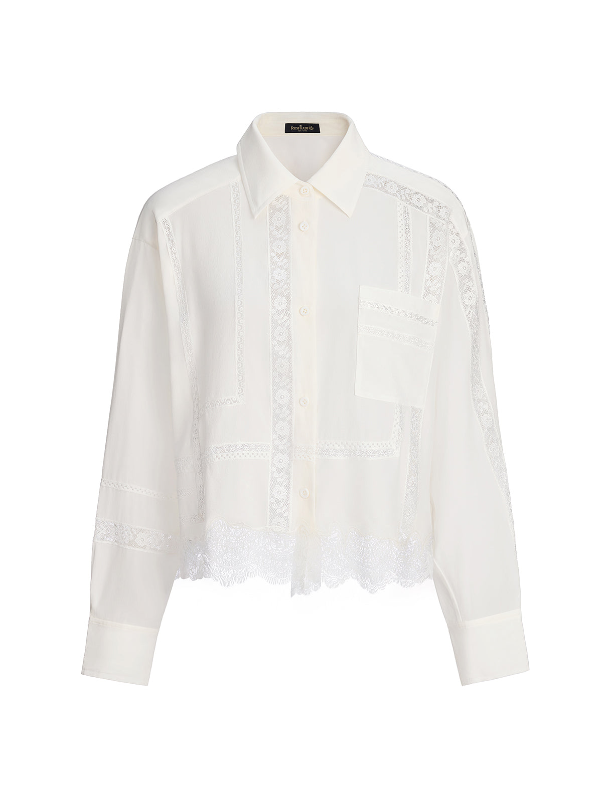 Lace Mesh Patchwork Blouse