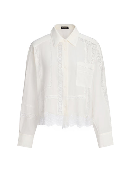 Lace Mesh Patchwork Blouse