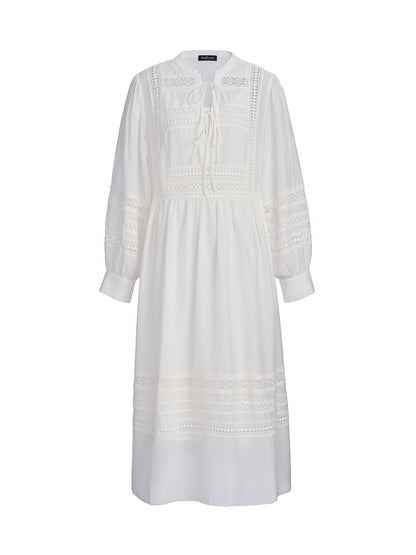 Cutout Embroidered Lacing Dress
