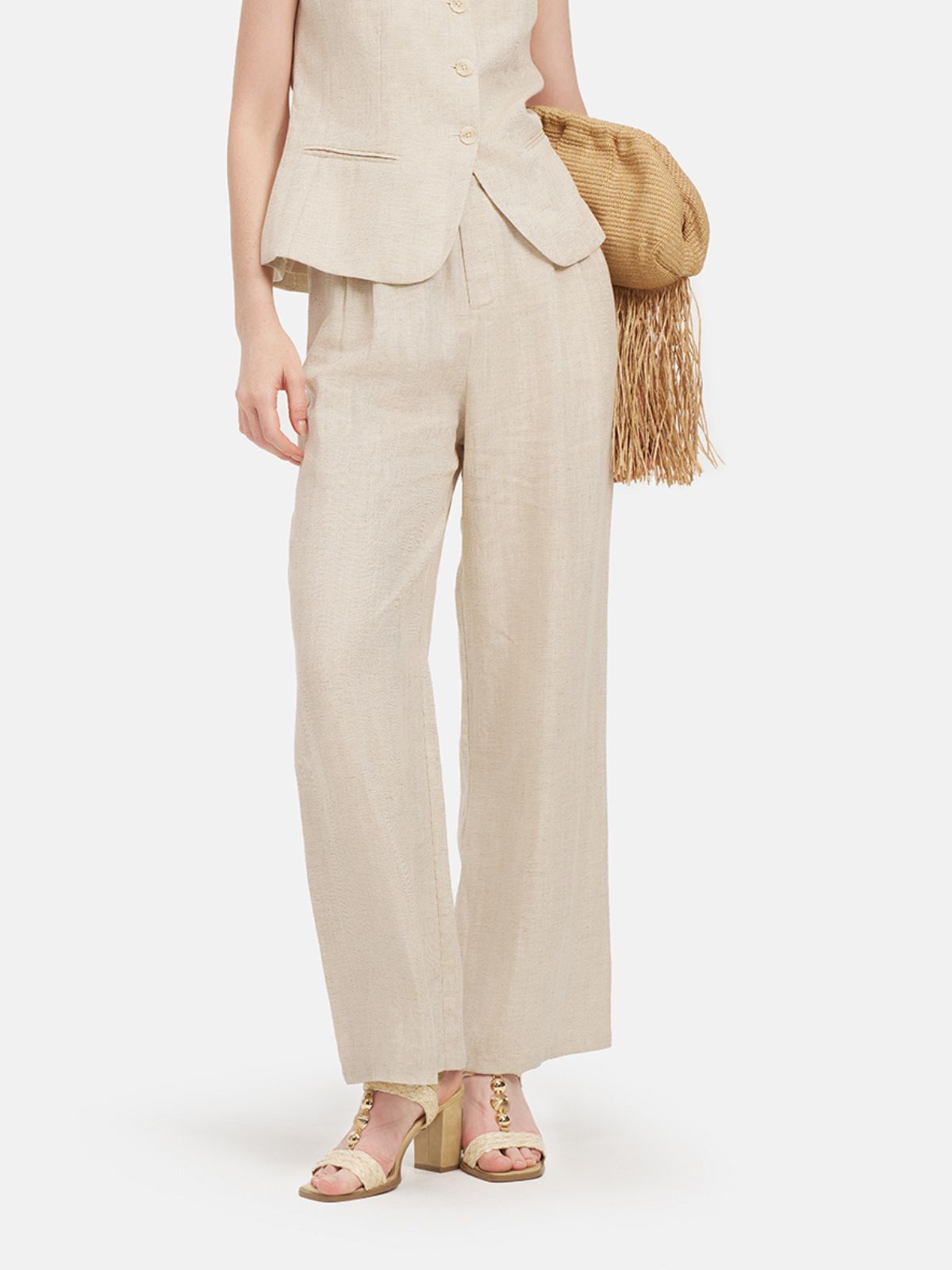 French Linen Pleated Trousers