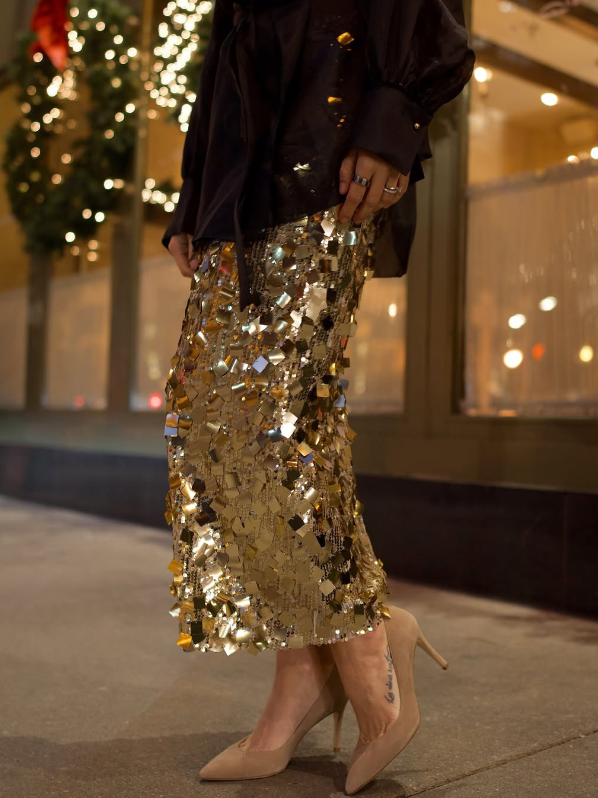 Gold Sequin Rock Skirt