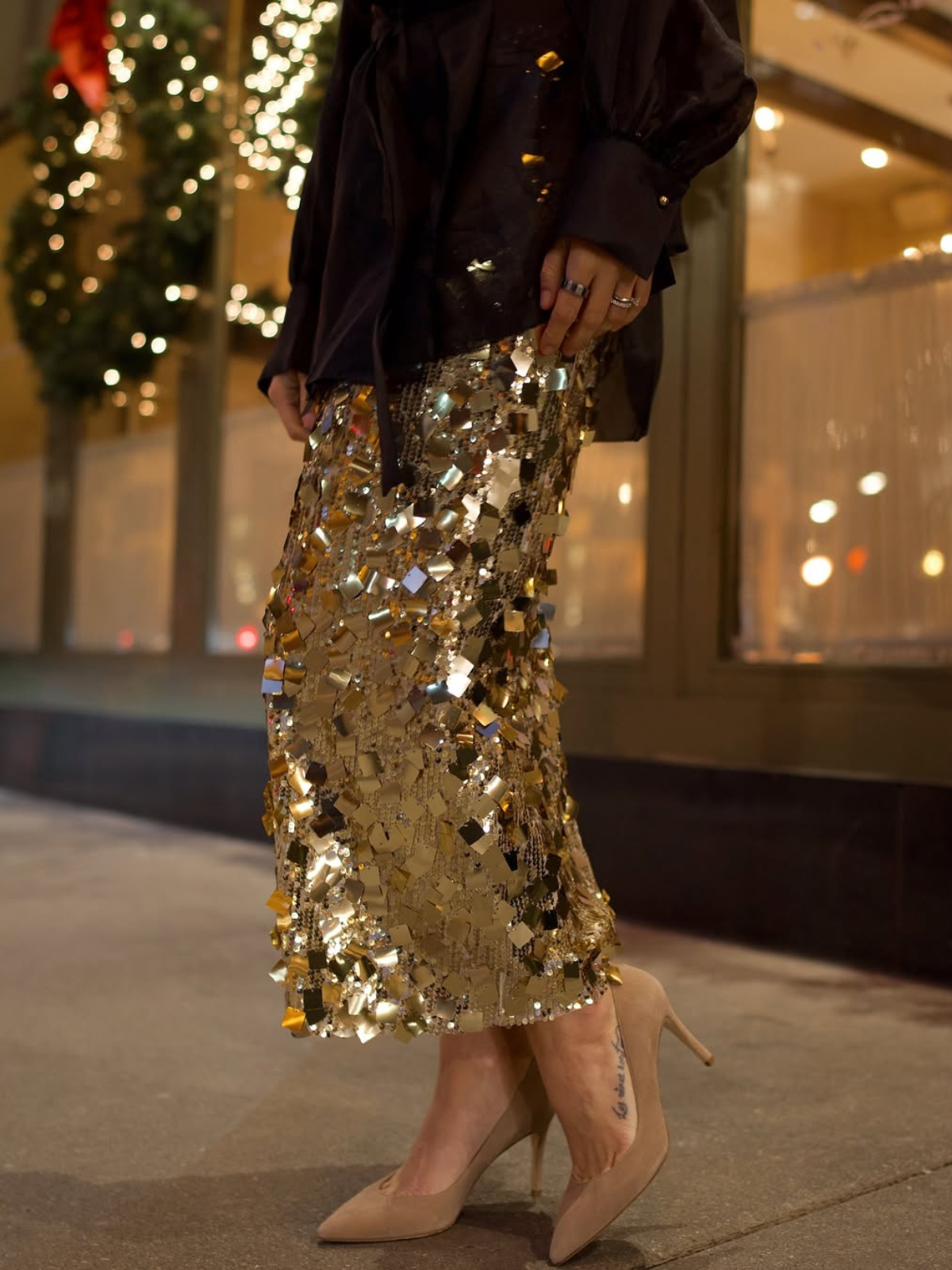 Gold Sequin Rock Skirt - Star Queen