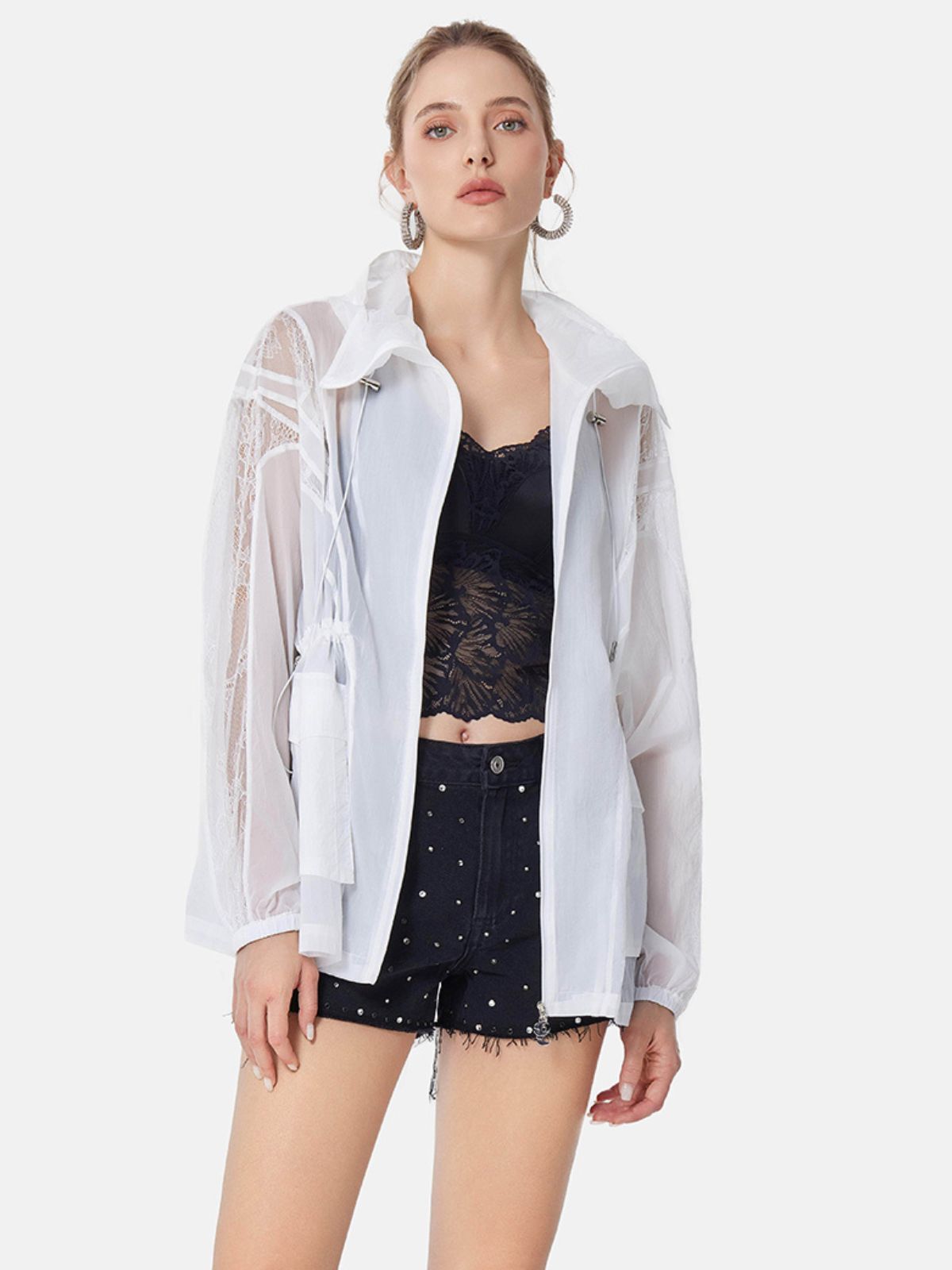 Lace Panel Sun Protection Jacket