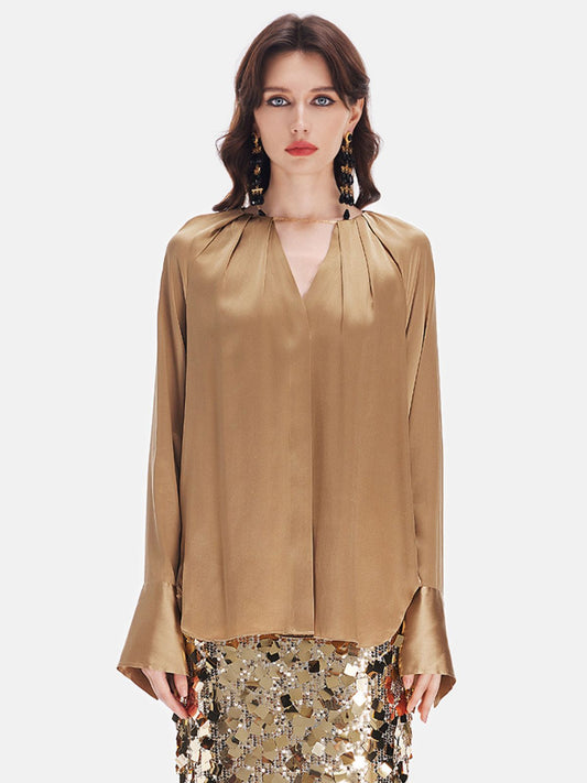 Silk Metallic Modern Blouse