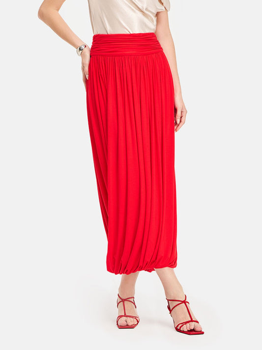 Twist Pleat Knit Midi Skirt