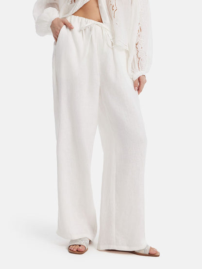 Adjustable Linen Straight Pants