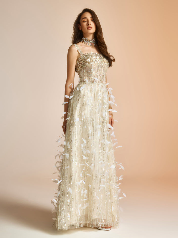 Feather Light Dance Embellished Gown