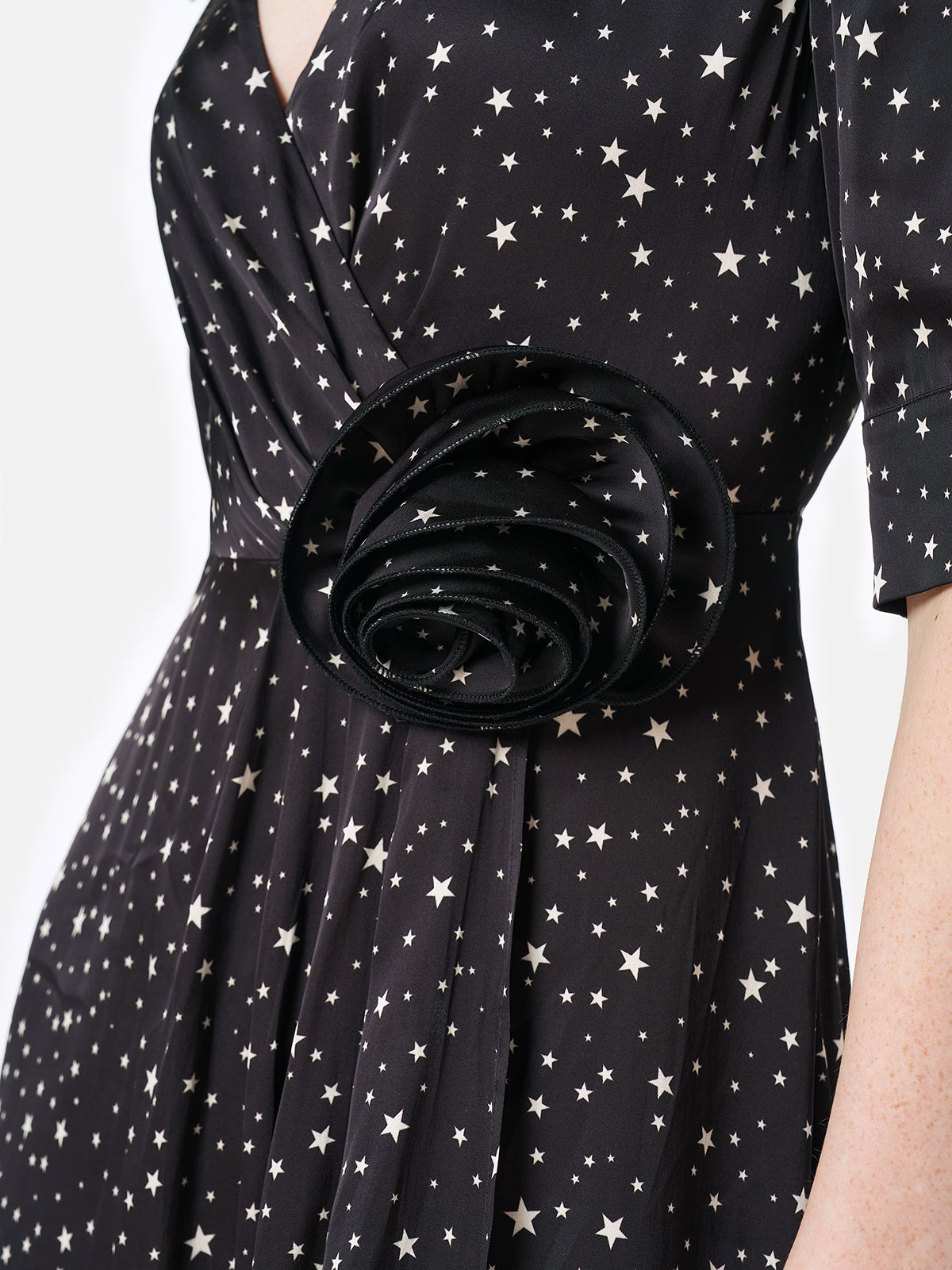 Galaxy Print 3D Flower Dress