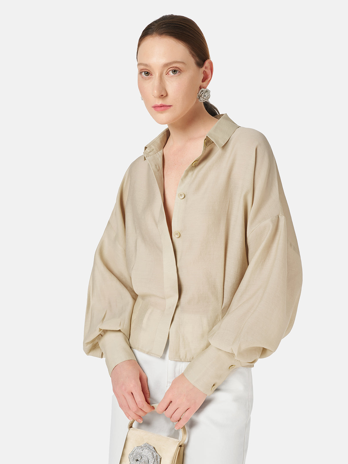 Satin Wide-Fit Shirt