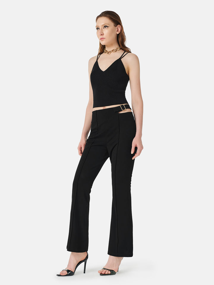 Hollow Out Slimming Knit Pants