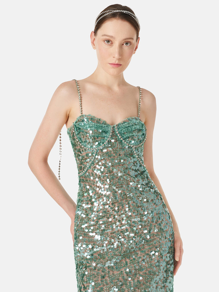 Handmade Sequin Shimmer A-Line Dress