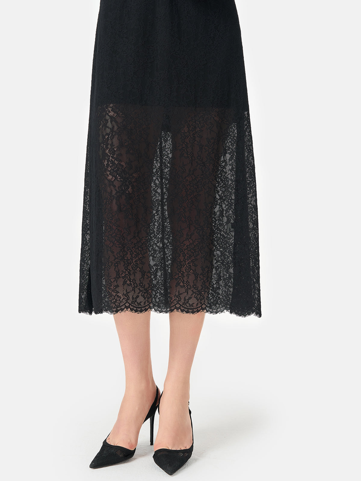 Lace Patchwork Midi Dress