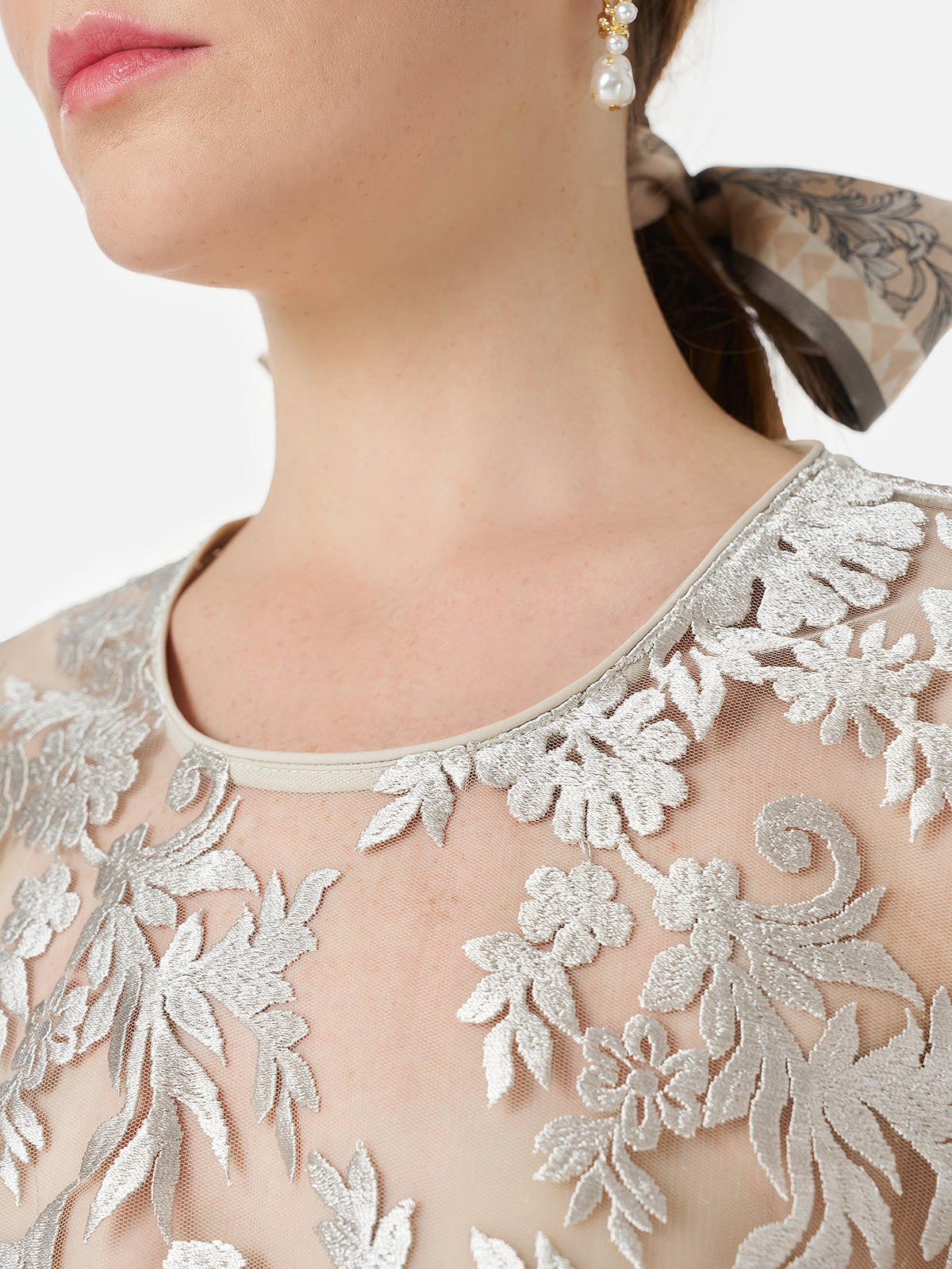 Silk Embroidery Lace Blouse