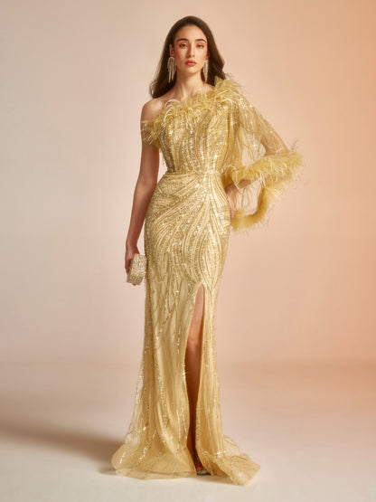 Royal Pearlescent Sparkle Gown