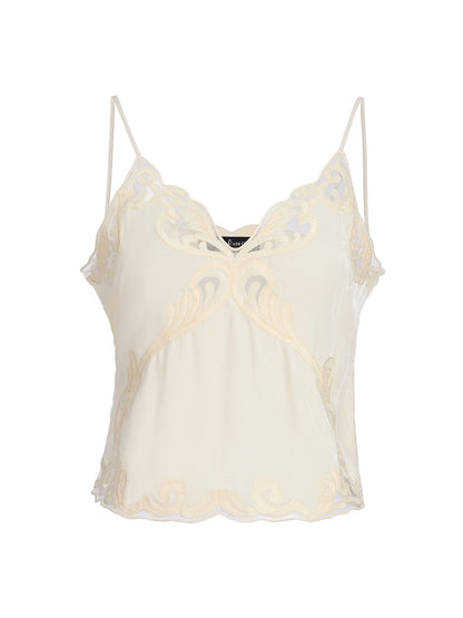 Elegant Minimalist Lace V-Neck Top